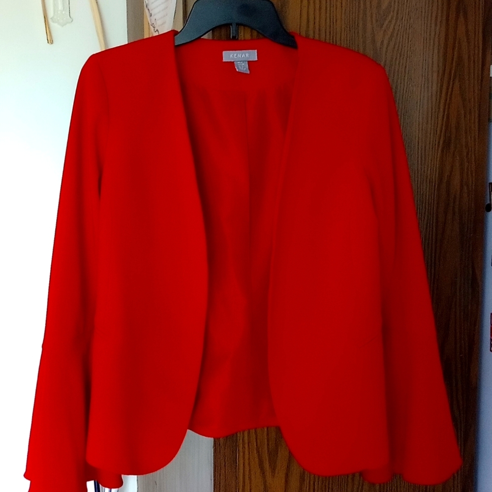 Kenar Red bell sleeve blazer